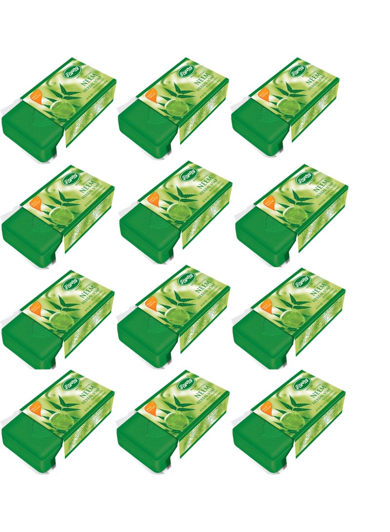 بياري صابون النيم العشبي المصنوع يدوياً 75 غرام (عبوة من 12 قطعة) - Image 1